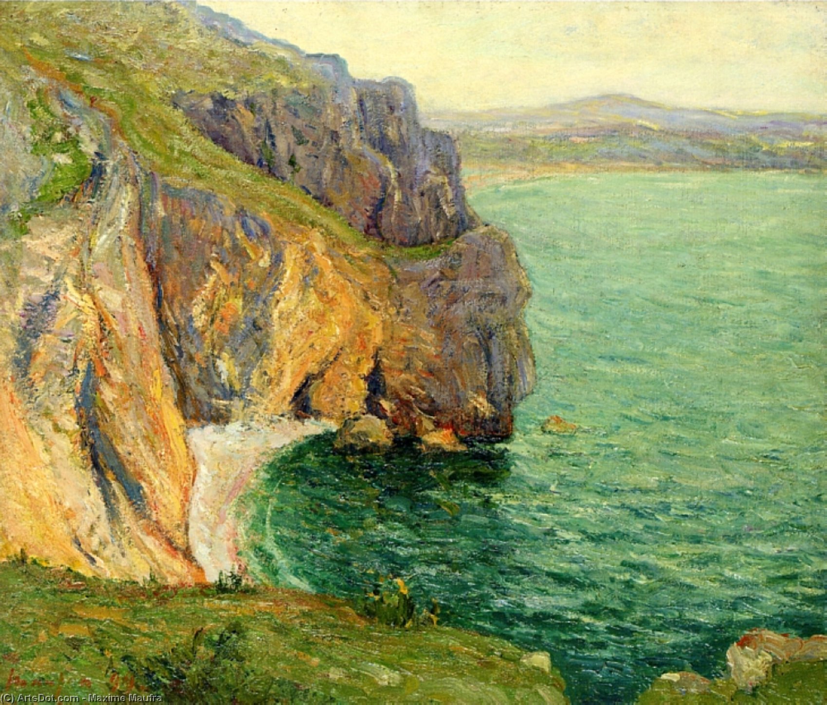 WikiOO.org – 美術百科全書 - 繪畫，作品 Maxime Emile Louis Maufra - 悬崖 在 Polhor
