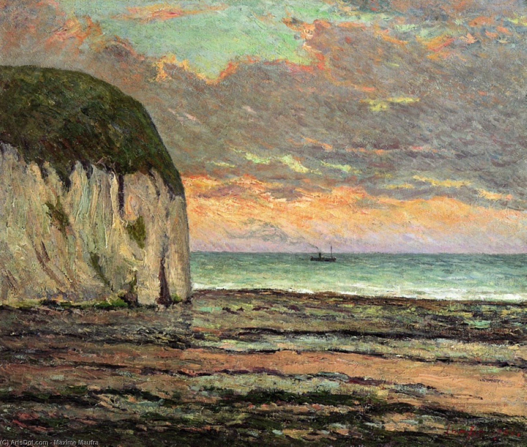 Wikioo.org - The Encyclopedia of Fine Arts - Painting, Artwork by Maxime Emile Louis Maufra - Sunset