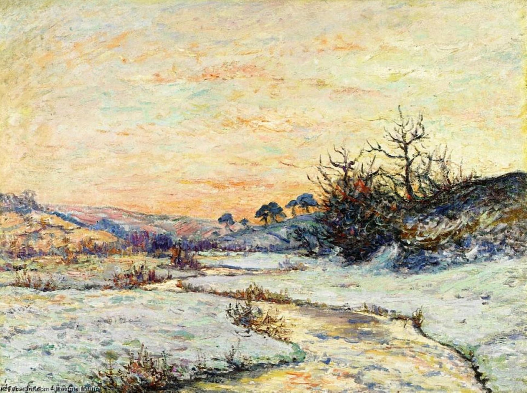 Wikioo.org - The Encyclopedia of Fine Arts - Painting, Artwork by Maxime Emile Louis Maufra - Morning in Winter