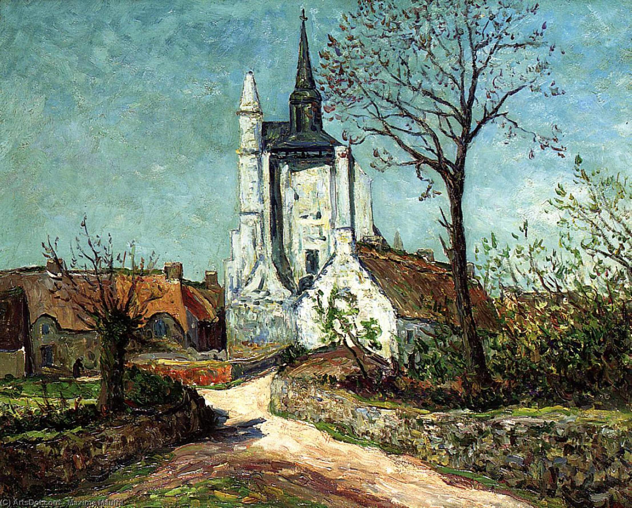 WikiOO.org – 美術百科全書 - 繪畫，作品 Maxime Emile Louis Maufra -  的 村庄 和礼拜堂 的 Sainte-Avoye ( 莫尔比昂 )