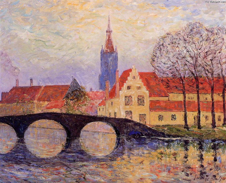 Wikioo.org - The Encyclopedia of Fine Arts - Painting, Artwork by Maxime Emile Louis Maufra - The Leguenay Bridge