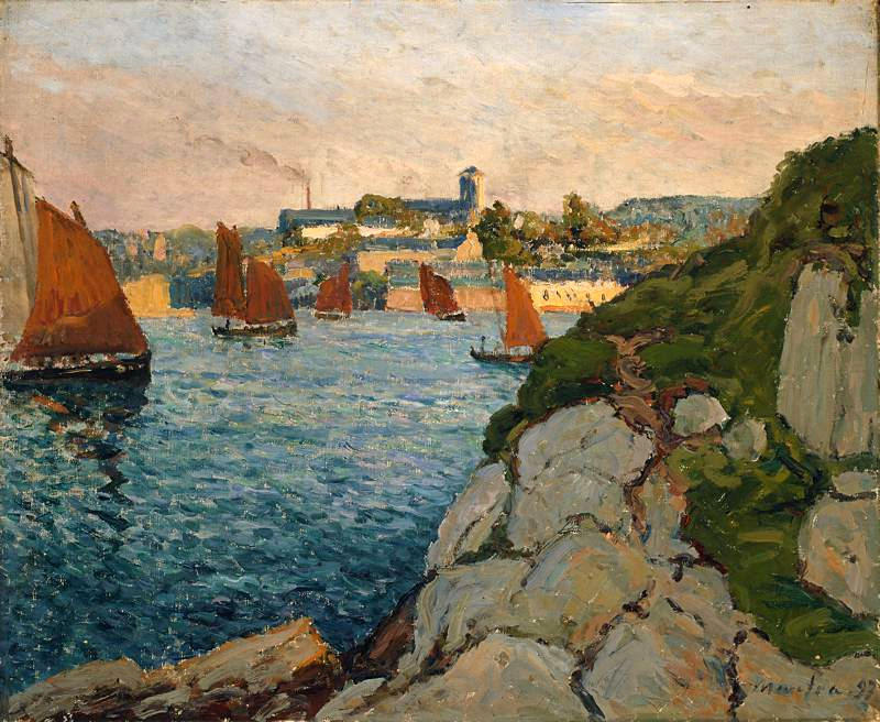Wikioo.org - The Encyclopedia of Fine Arts - Painting, Artwork by Maxime Emile Louis Maufra - Douarnenez in Sunshine
