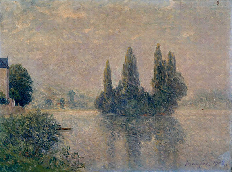Wikioo.org - The Encyclopedia of Fine Arts - Painting, Artwork by Maxime Emile Louis Maufra - Fog on the Seine (The Andelys)