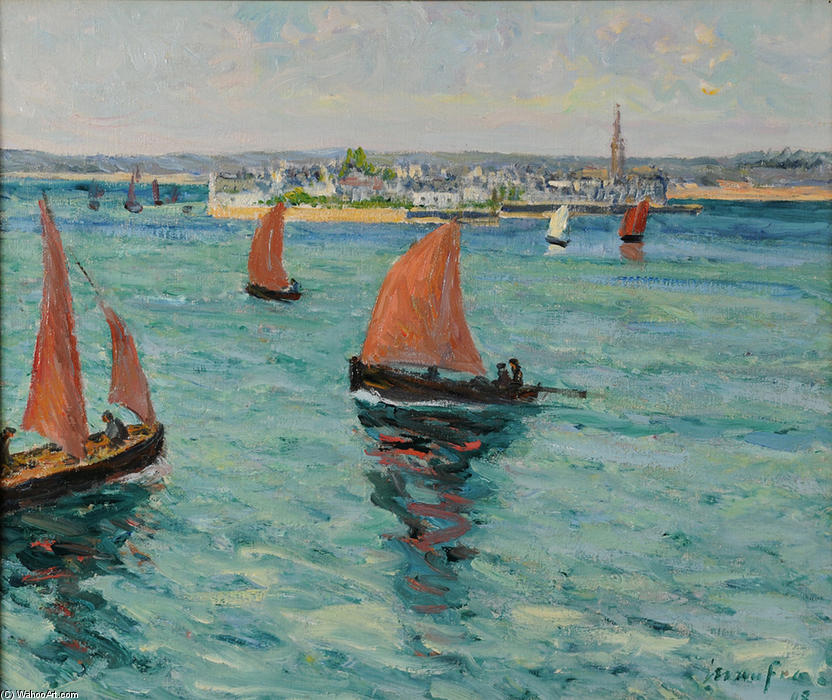 Wikioo.org - The Encyclopedia of Fine Arts - Painting, Artwork by Maxime Emile Louis Maufra - In front of the Isle Tudy