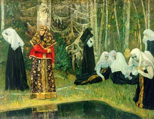 WikiOO.org - Encyclopedia of Fine Arts - Maleri, Artwork Mikhail Nesterov - The Legend of the Invisible City of Kitezh