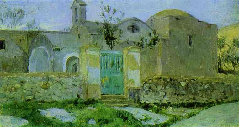 Wikioo.org - The Encyclopedia of Fine Arts - Painting, Artwork by Mikhail Nesterov - Capri. Entrance to Monastery.