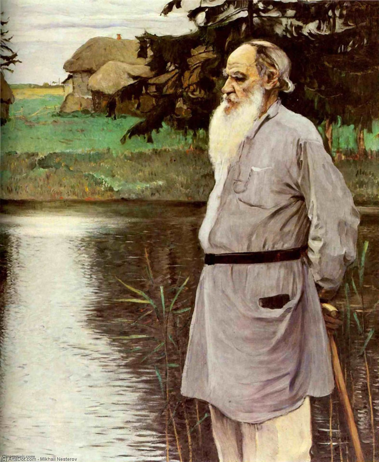 Wikioo.org - The Encyclopedia of Fine Arts - Painting, Artwork by Mikhail Nesterov - Portrait of Leo Tolstoy
