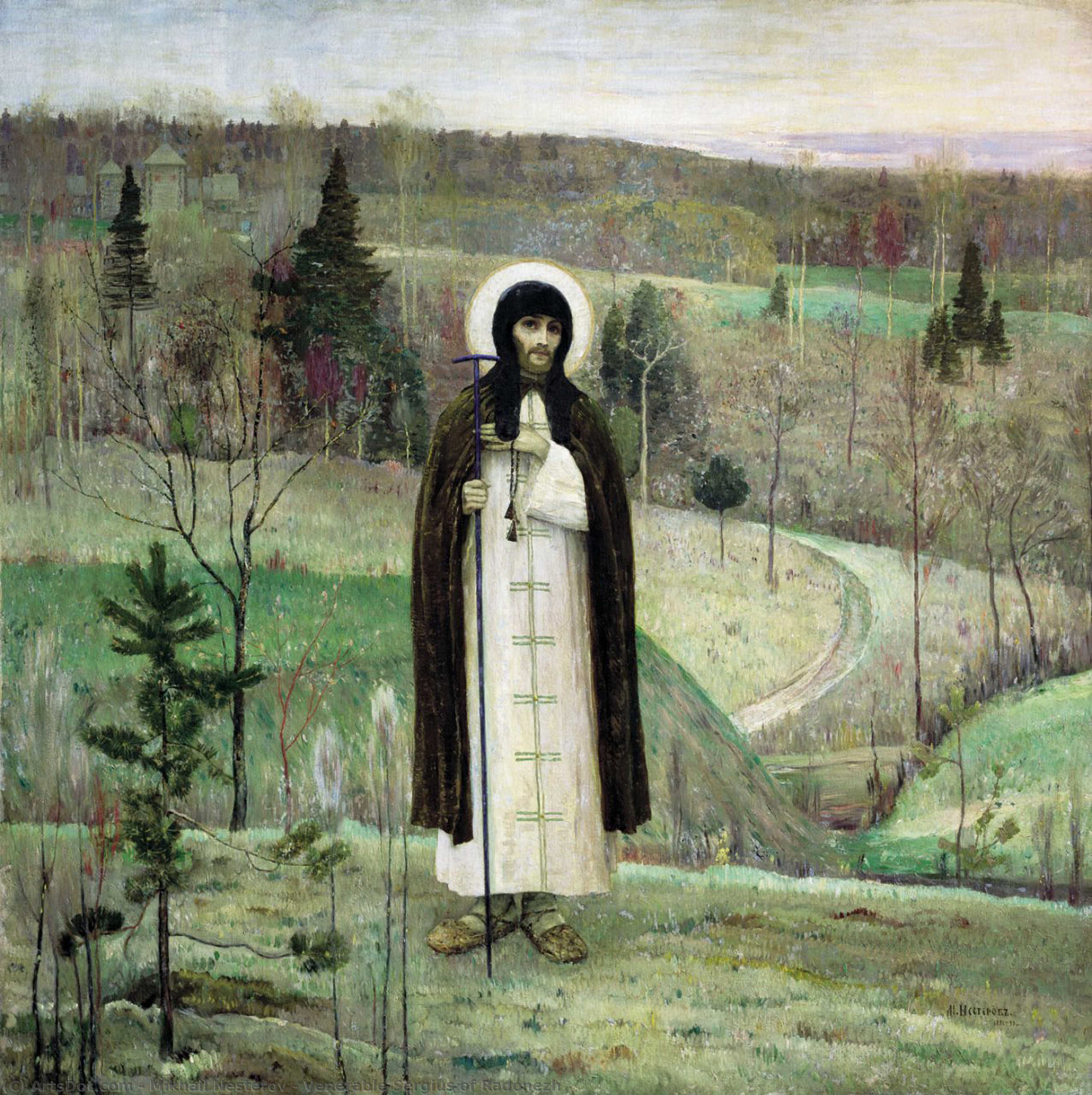 WikiOO.org - Encyclopedia of Fine Arts - Lukisan, Artwork Mikhail Nesterov - Venerable Sergius of Radonezh