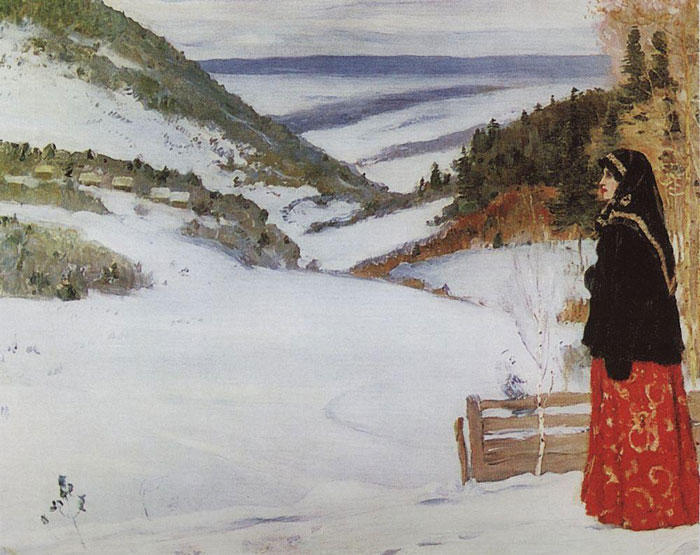 Wikioo.org - The Encyclopedia of Fine Arts - Painting, Artwork by Mikhail Nesterov - Winter in Skit