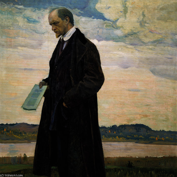WikiOO.org - אנציקלופדיה לאמנויות יפות - ציור, יצירות אמנות Mikhail Nesterov - Thinker (Portrait of philisopher Ivan Ilyin)