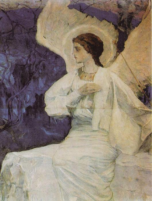 Wikioo.org – L'Enciclopedia delle Belle Arti - Pittura, Opere di Mikhail Nesterov - Angel sul santo sepolcro