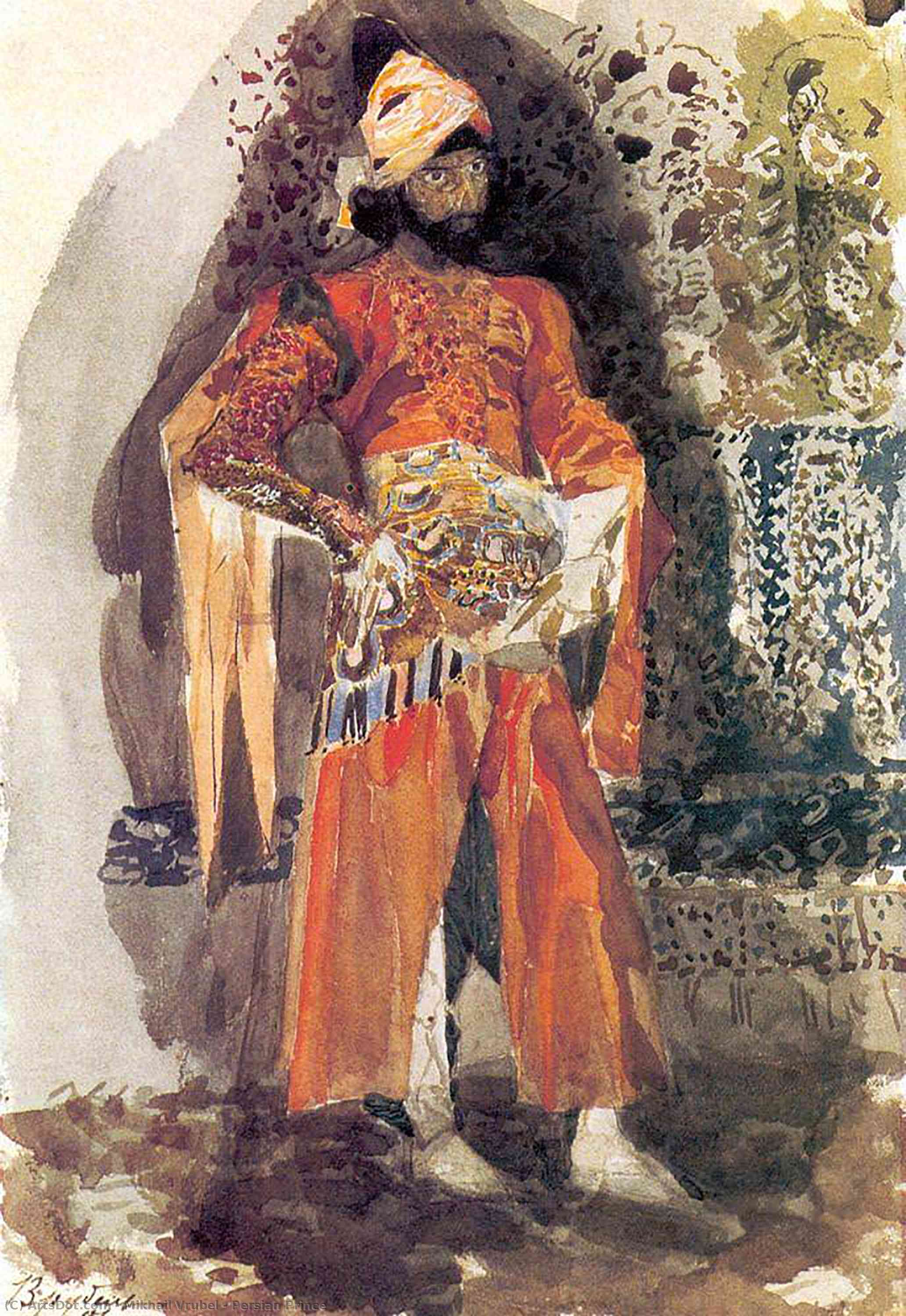 Wikioo.org - Bách khoa toàn thư về mỹ thuật - Vẽ tranh, Tác phẩm nghệ thuật Mikhail Vrubel - Persian Prince