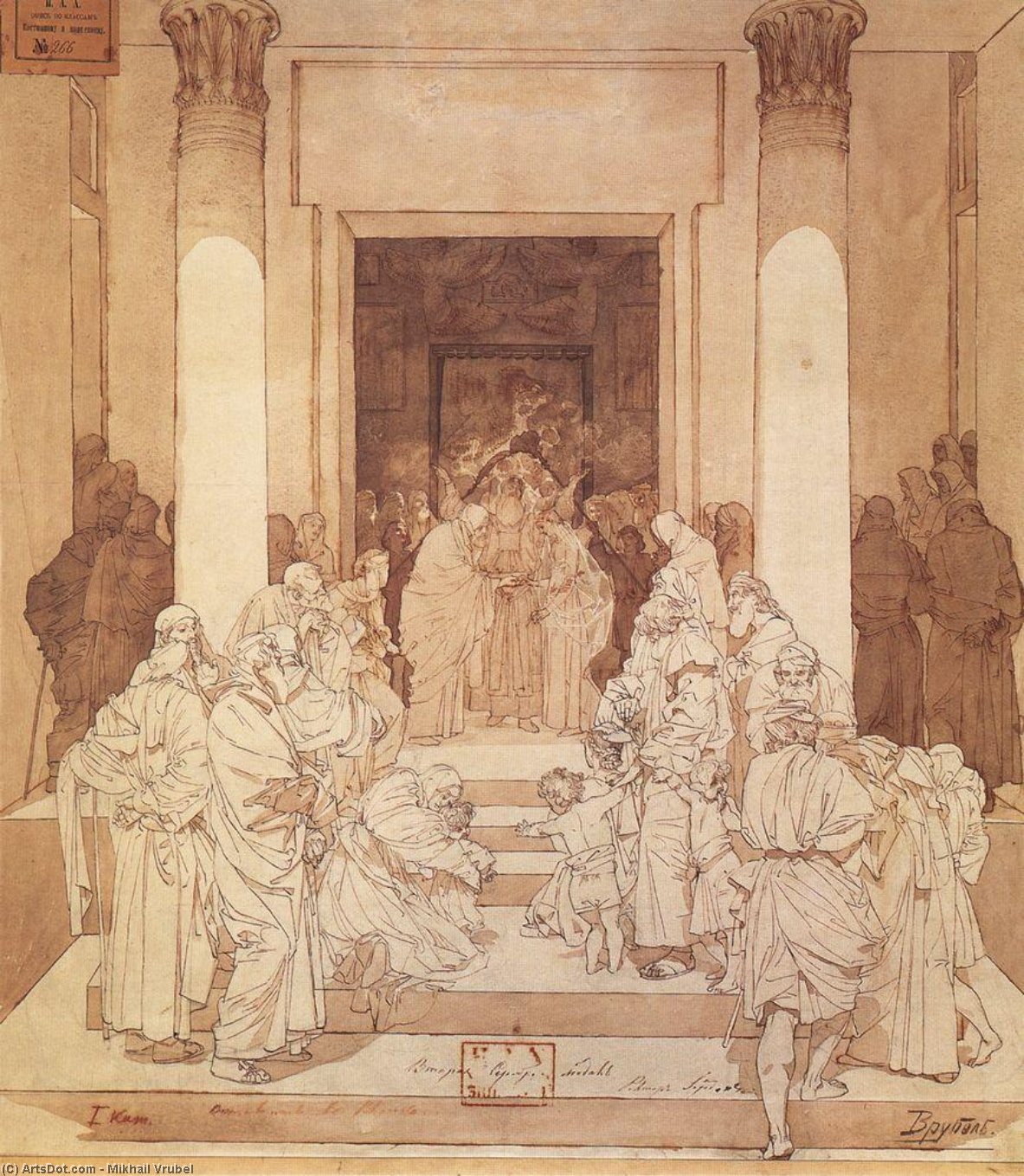 Wikioo.org - Bách khoa toàn thư về mỹ thuật - Vẽ tranh, Tác phẩm nghệ thuật Mikhail Vrubel - Betrothal of Mary and Joseph