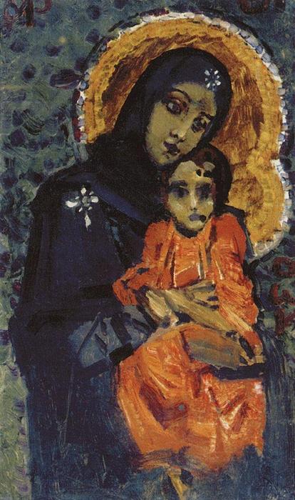Wikioo.org - The Encyclopedia of Fine Arts - Painting, Artwork by Mikhail Vrubel - Virgin and Child