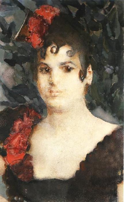 Wikioo.org - Bách khoa toàn thư về mỹ thuật - Vẽ tranh, Tác phẩm nghệ thuật Mikhail Vrubel - Portrait of a T. Lyubatovich in role of Carmen