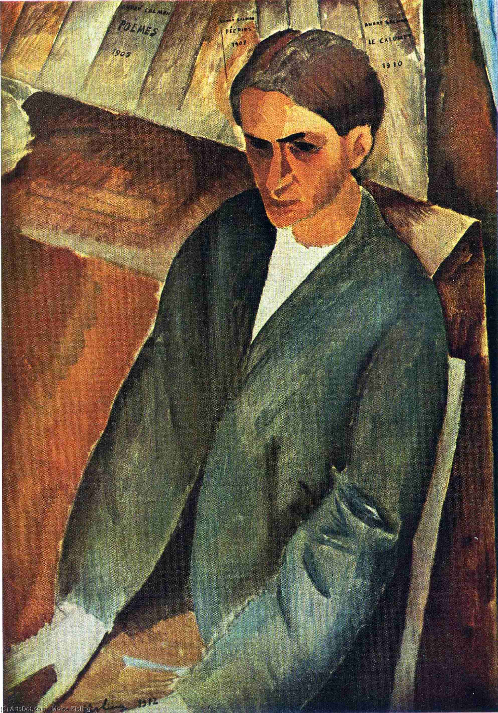 Wikioo.org - The Encyclopedia of Fine Arts - Painting, Artwork by Moise Kisling - Portrait of Andre Salmon
