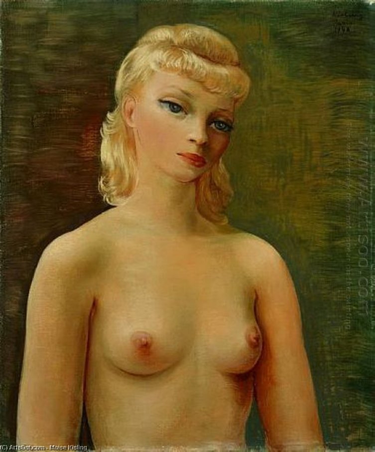 WikiOO.org - Enciklopedija dailės - Tapyba, meno kuriniai Moise Kisling - Bust of blonde girl
