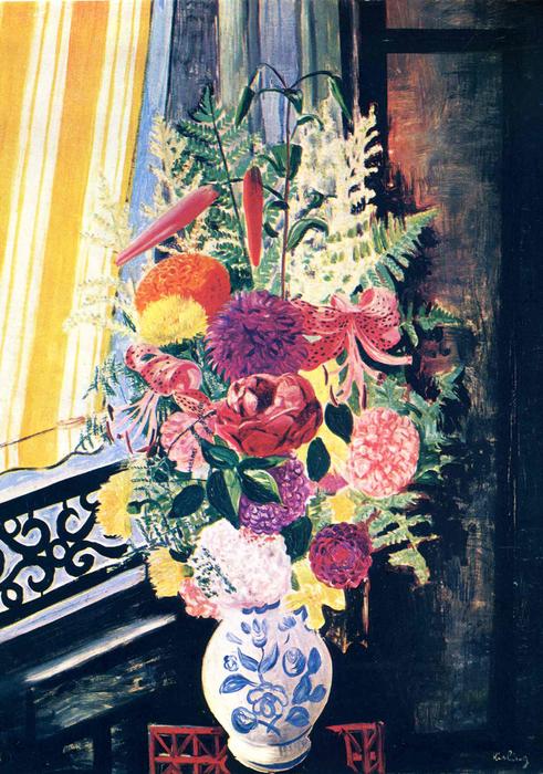 WikiOO.org - Encyclopedia of Fine Arts - Schilderen, Artwork Moise Kisling - Bouquet of various flowers
