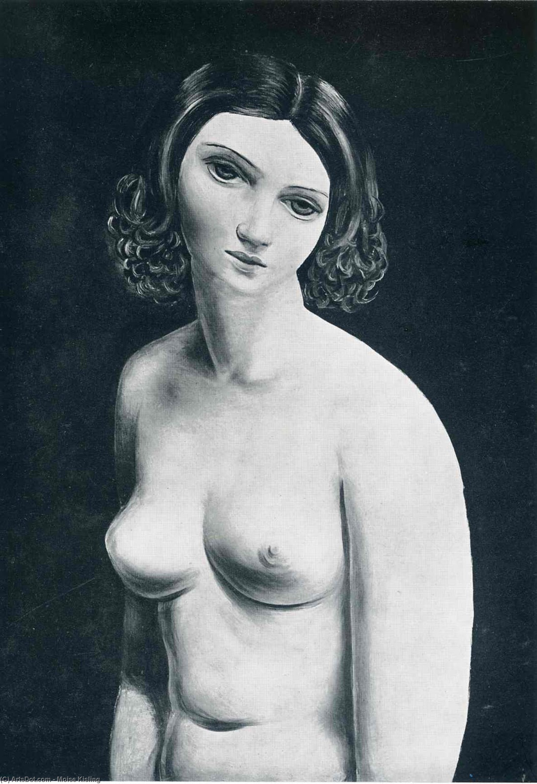 Wikioo.org – La Enciclopedia de las Bellas Artes - Pintura, Obras de arte de Moise Kisling - Busto desnuda