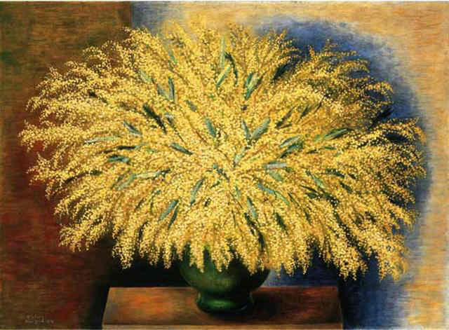 Wikioo.org - The Encyclopedia of Fine Arts - Painting, Artwork by Moise Kisling - Grand bouquet of mimosa
