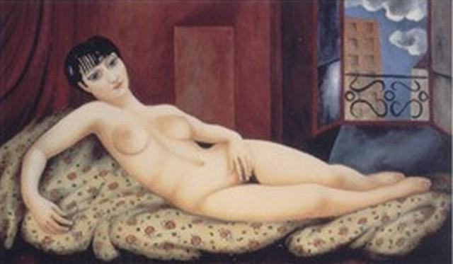 Wikioo.org - The Encyclopedia of Fine Arts - Painting, Artwork by Moise Kisling - Large reclining nude, Kiki