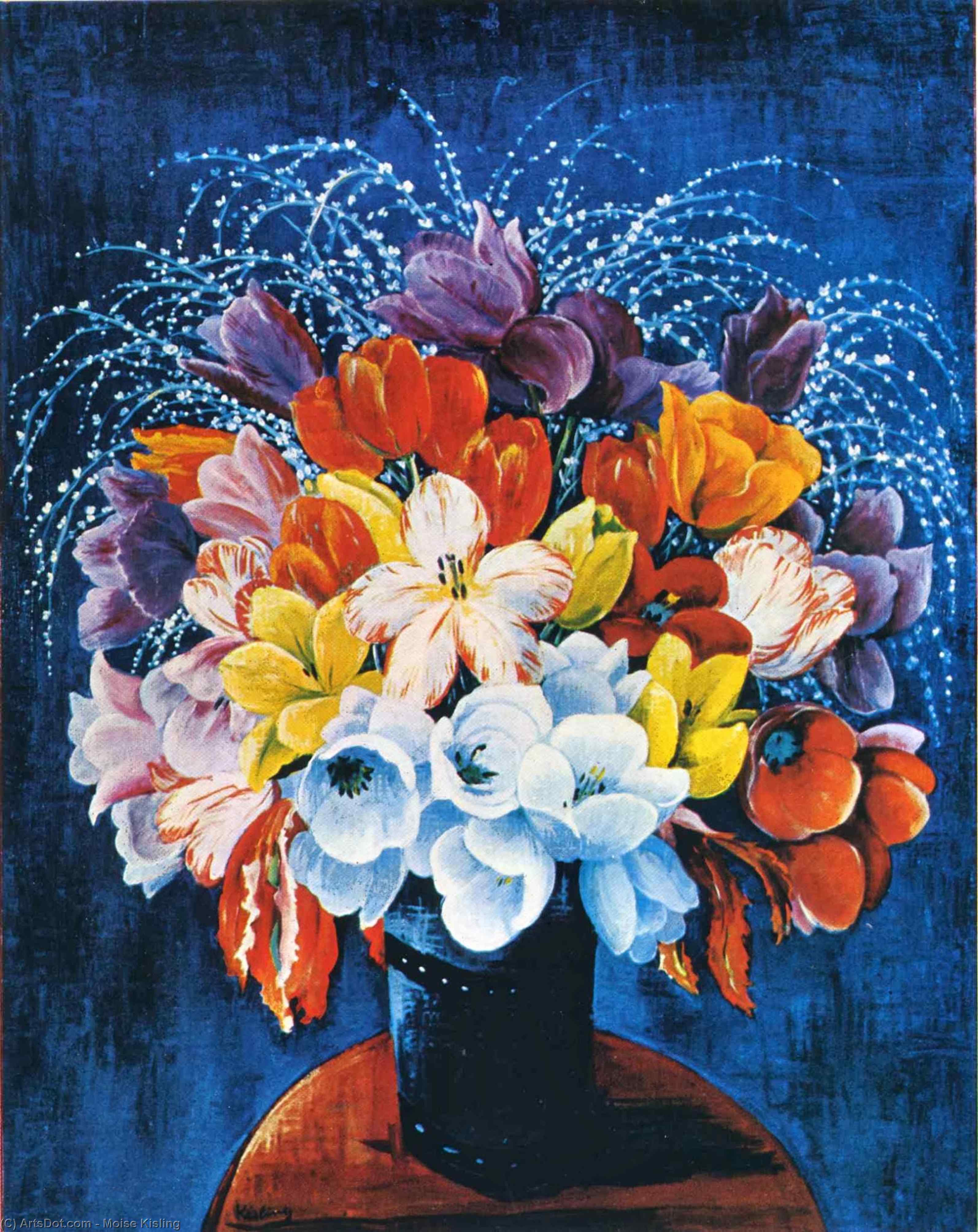 Wikioo.org - Bách khoa toàn thư về mỹ thuật - Vẽ tranh, Tác phẩm nghệ thuật Moise Kisling - Bouquet of tulips