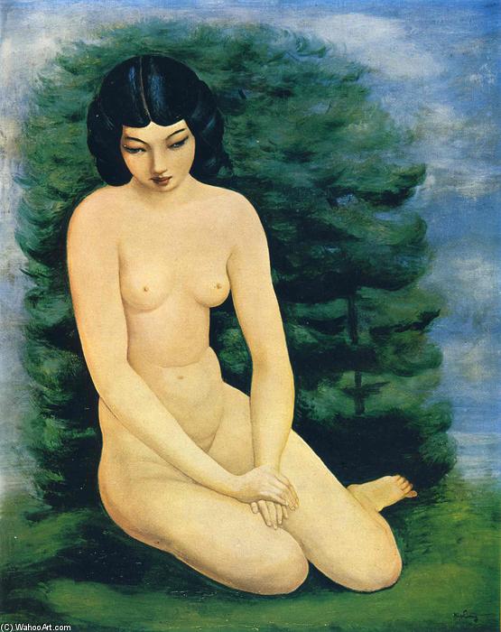 Wikioo.org - The Encyclopedia of Fine Arts - Painting, Artwork by Moise Kisling - Nude in landscape