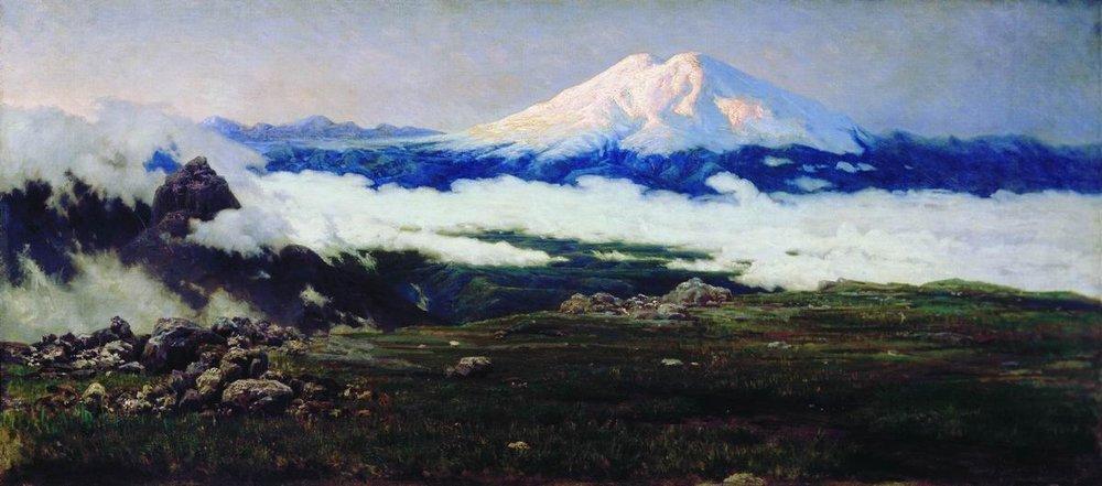 WikiOO.org - אנציקלופדיה לאמנויות יפות - ציור, יצירות אמנות Mykola Yaroshenko - Sat-Mount (Mount Elbrus)