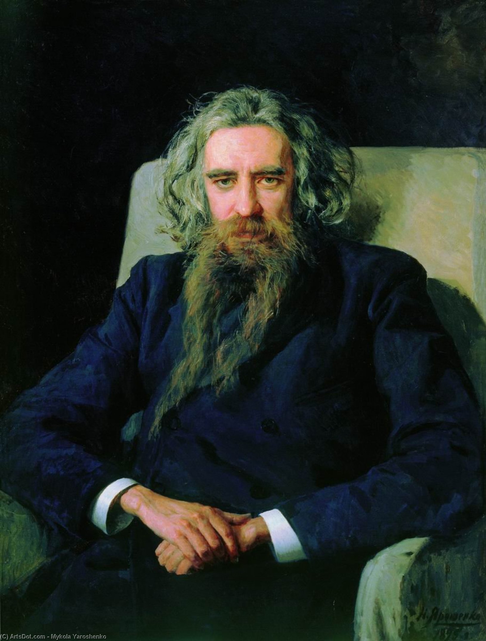 Wikioo.org - The Encyclopedia of Fine Arts - Painting, Artwork by Mykola Yaroshenko - Portrait of Vladimir Solovyov