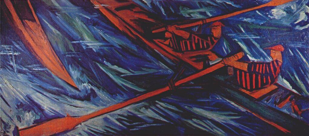 WikiOO.org - Енциклопедия за изящни изкуства - Живопис, Произведения на изкуството Natalia Sergeevna Goncharova - The rowers