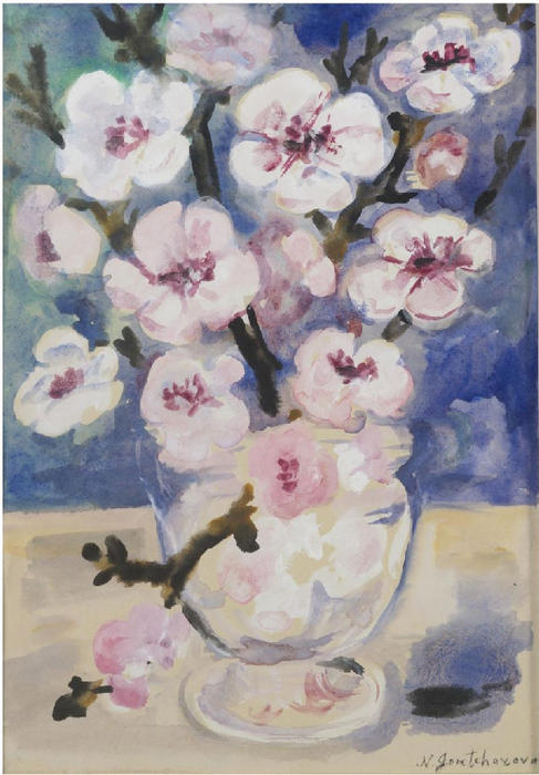 WikiOO.org - Güzel Sanatlar Ansiklopedisi - Resim, Resimler Natalia Sergeevna Goncharova - Dogwood Blossoms