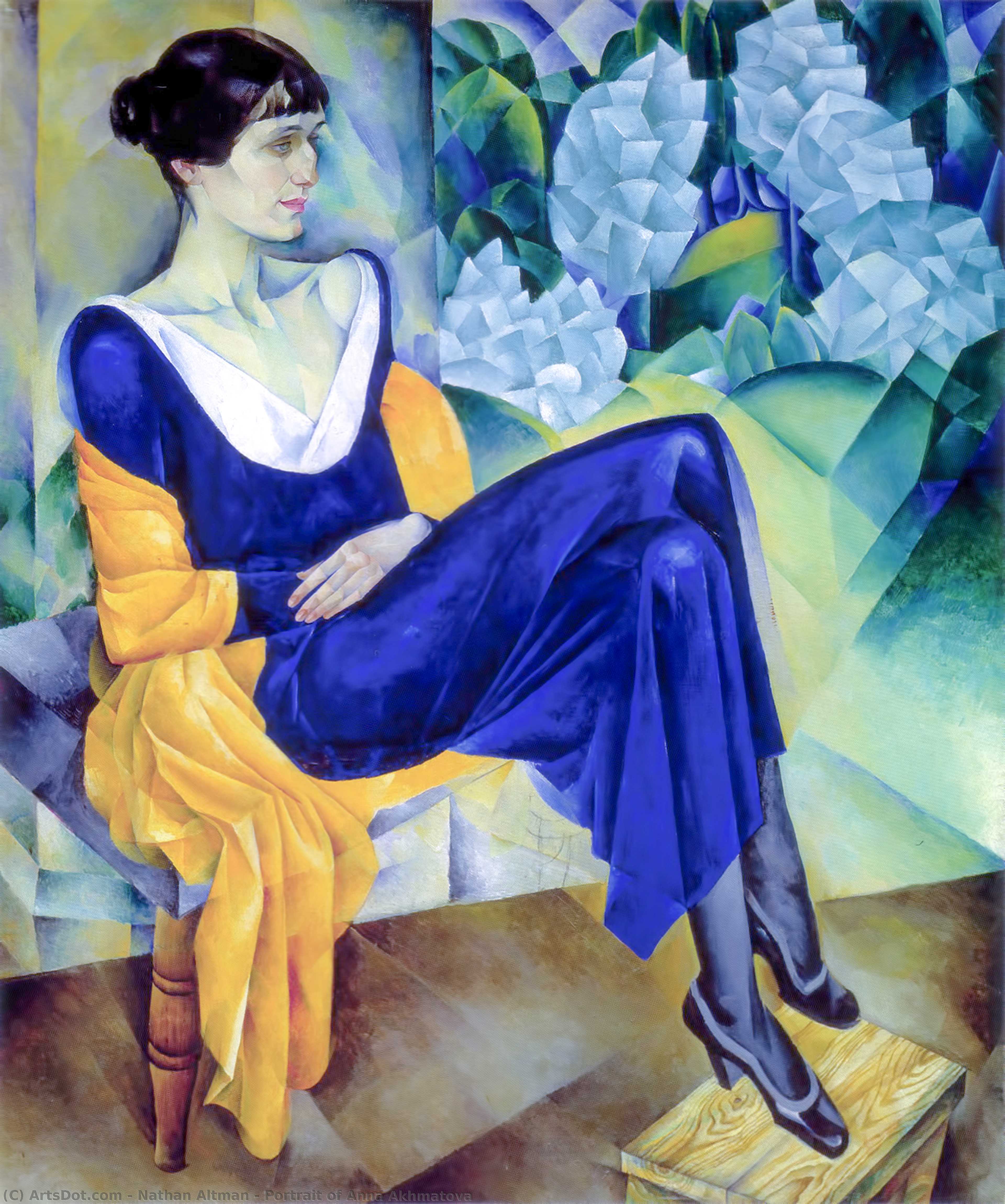 WikiOO.org - אנציקלופדיה לאמנויות יפות - ציור, יצירות אמנות Nathan Altman - Portrait of Anna Akhmatova
