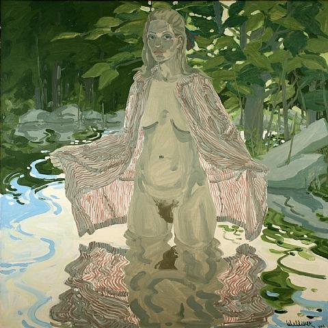 WikiOO.org - Enciklopedija likovnih umjetnosti - Slikarstvo, umjetnička djela Neil Gavin Welliver - Nude in Striped Robe #2