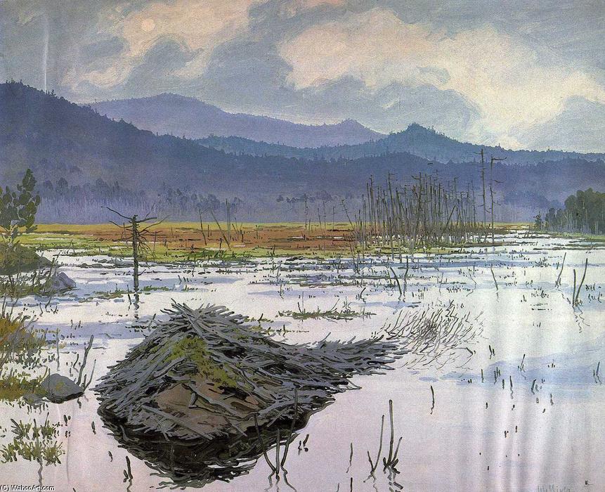 Wikioo.org - The Encyclopedia of Fine Arts - Painting, Artwork by Neil Gavin Welliver - Beaver Pond