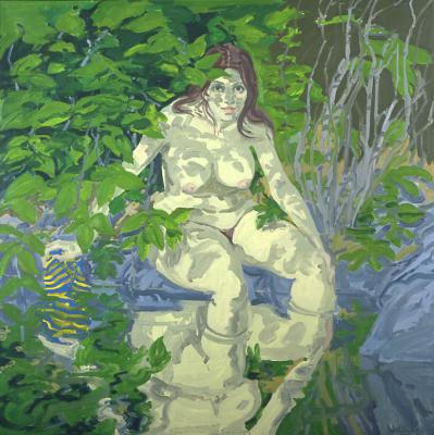 WikiOO.org - Encyclopedia of Fine Arts - Målning, konstverk Neil Gavin Welliver - Seated Figure (Claudia)