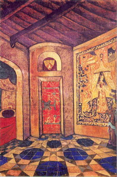 Wikioo.org - The Encyclopedia of Fine Arts - Painting, Artwork by Nicholas Roerich - Room of queen Anna