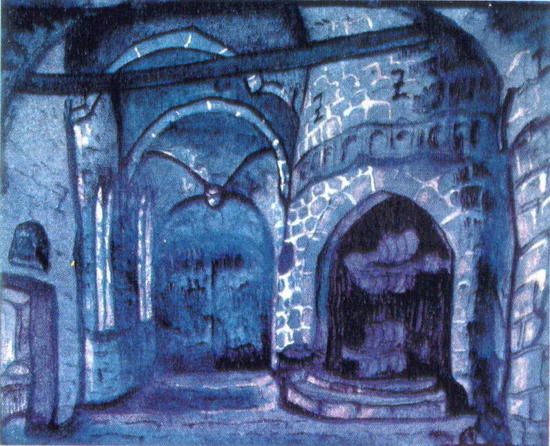 Wikioo.org - The Encyclopedia of Fine Arts - Painting, Artwork by Nicholas Roerich - In the nunnery