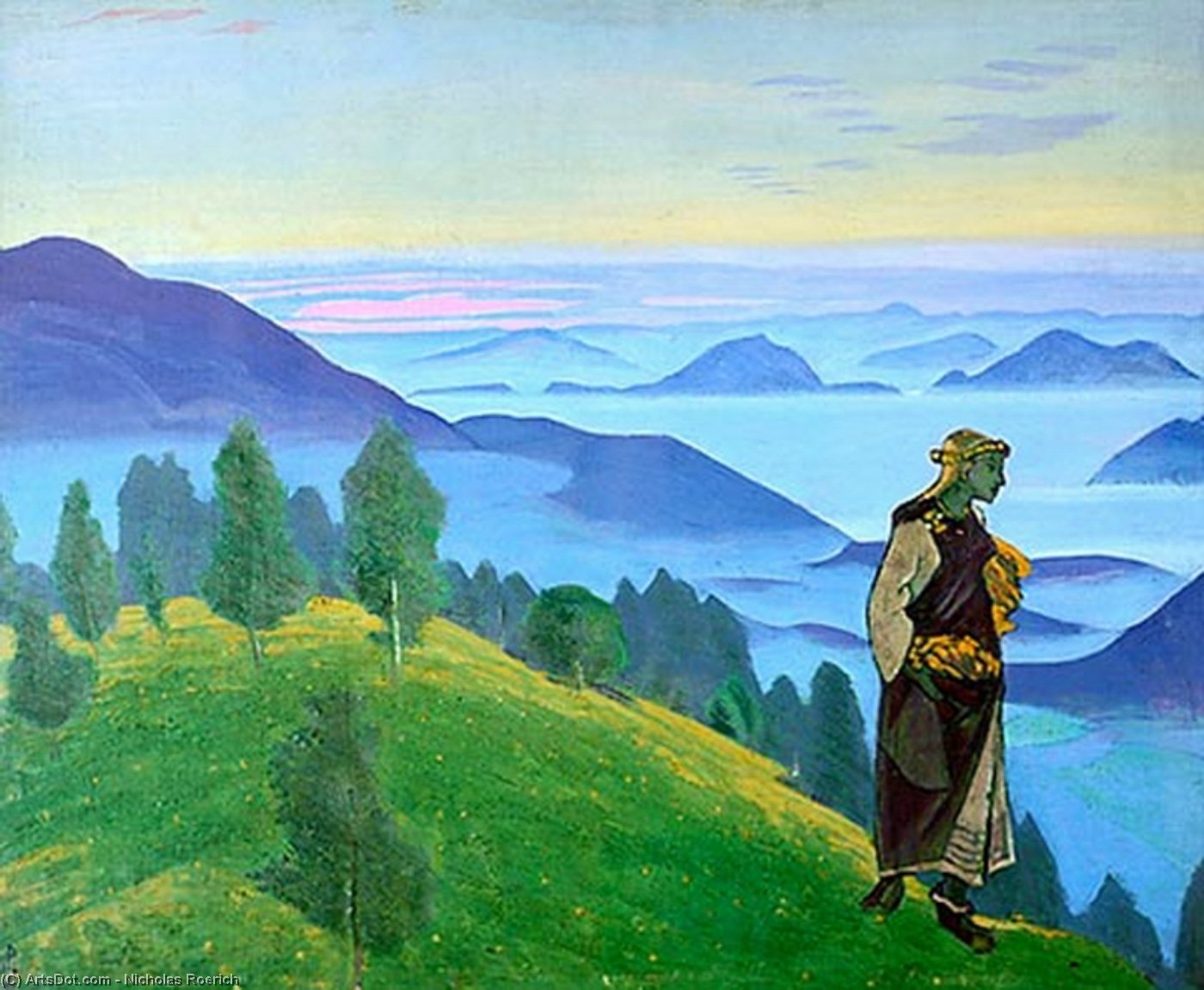 Wikioo.org - The Encyclopedia of Fine Arts - Painting, Artwork by Nicholas Roerich - Daughter of viking