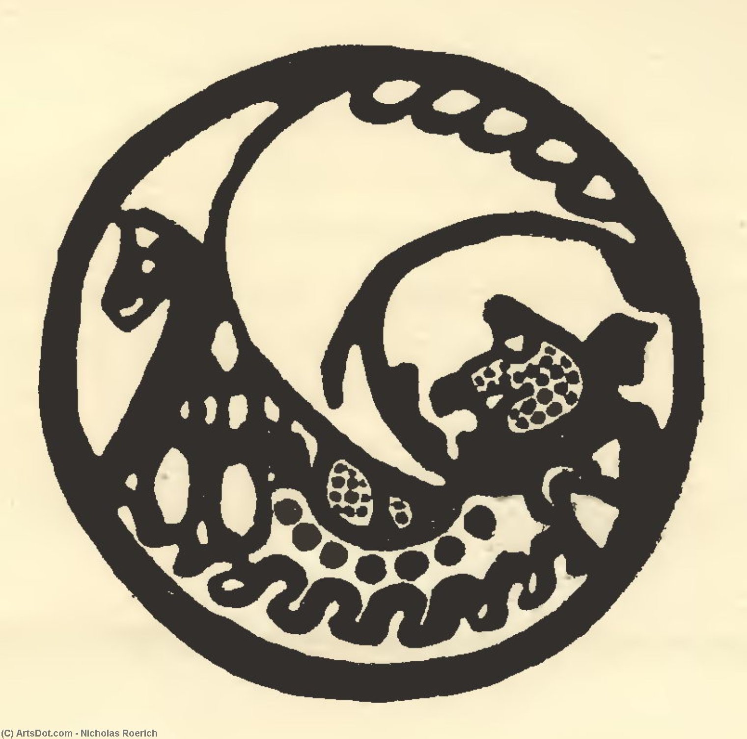 Wikioo.org – L'Enciclopedia delle Belle Arti - Pittura, Opere di Nicholas Roerich - 'Vignette per il libro ''N . K . Roerich''' ( 10 )