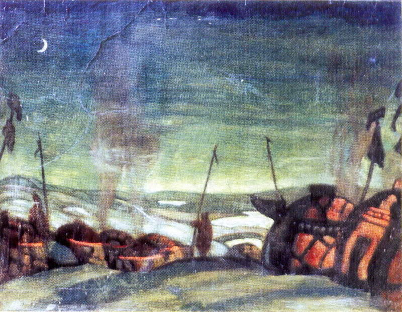 Wikioo.org – La Enciclopedia de las Bellas Artes - Pintura, Obras de arte de Nicholas Roerich - Campamento Polovtsian