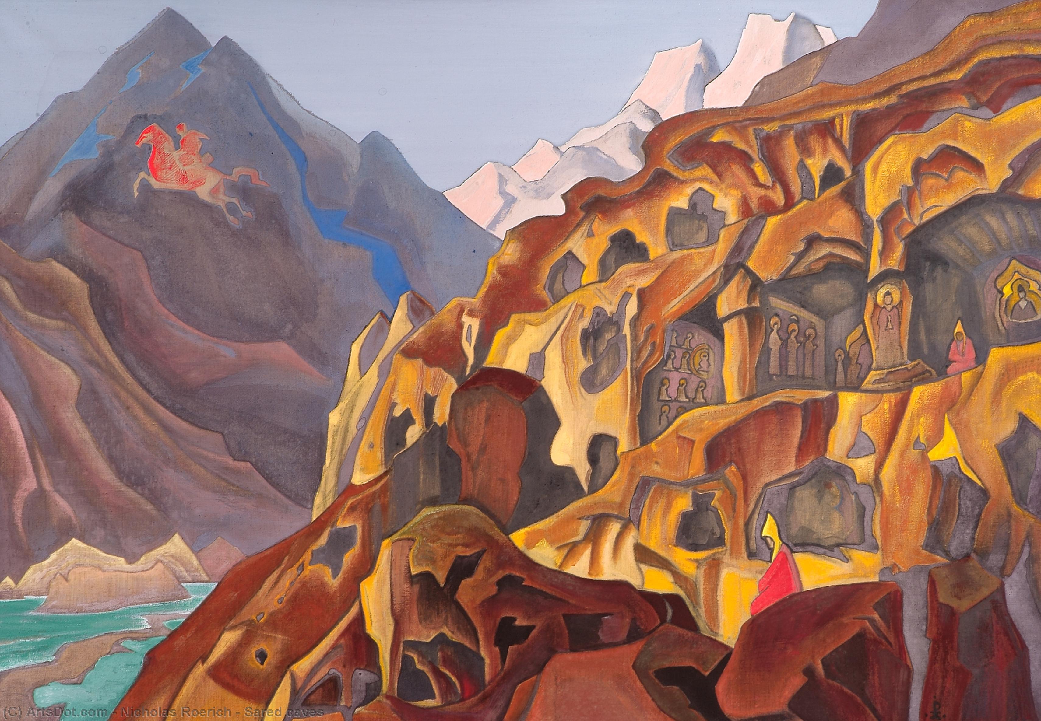 WikiOO.org - Encyclopedia of Fine Arts - Lukisan, Artwork Nicholas Roerich - Sared caves