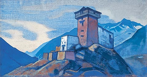 Wikoo.org - موسوعة الفنون الجميلة - اللوحة، العمل الفني Nicholas Roerich - Gundlach. Residence of Thakur.