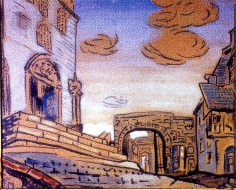 WikiOO.org - Encyclopedia of Fine Arts - Maľba, Artwork Nicholas Roerich - City