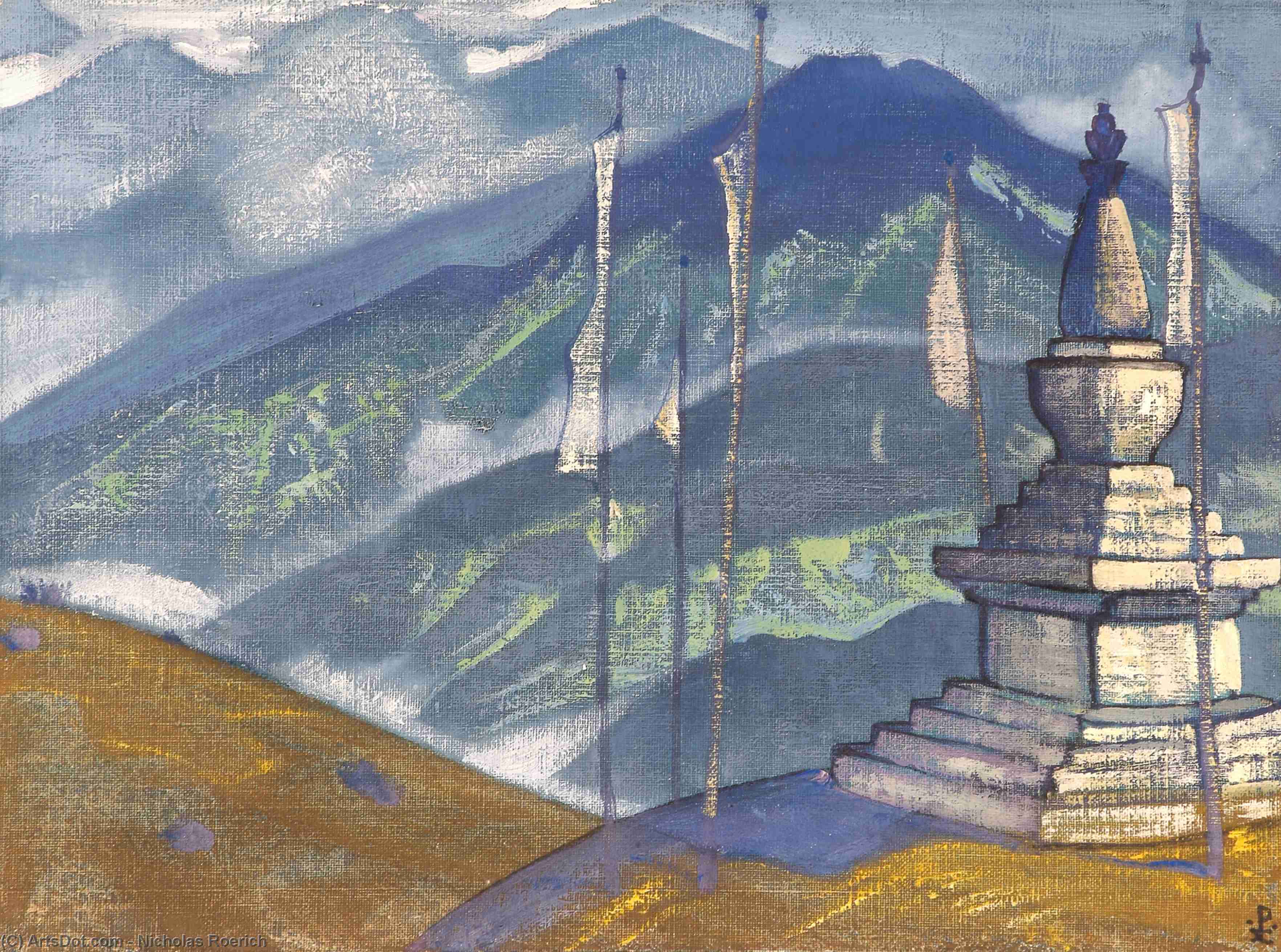 WikiOO.org - Енциклопедія образотворчого мистецтва - Живопис, Картини
 Nicholas Roerich - Waves of fog
