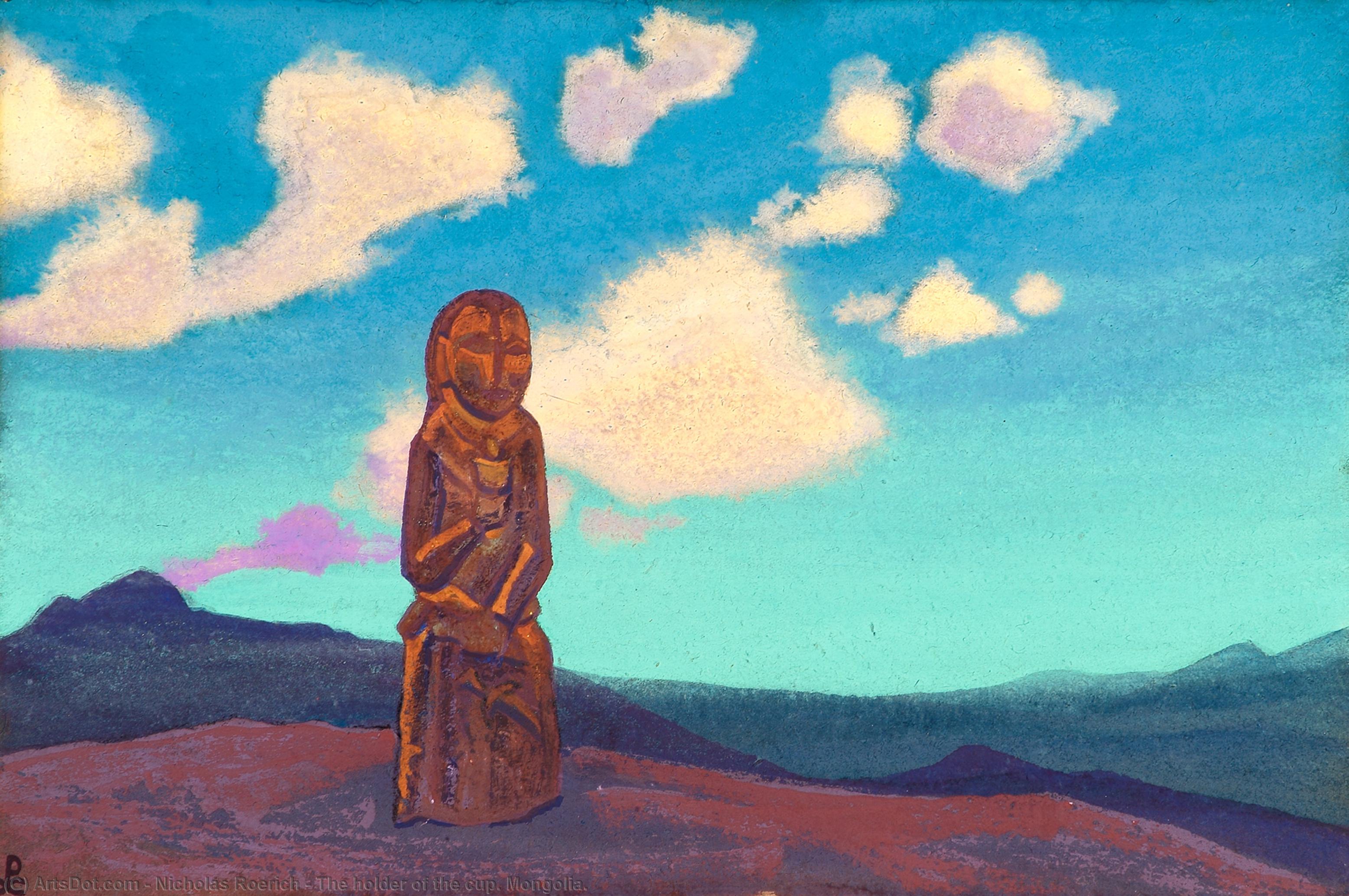 Wikoo.org - موسوعة الفنون الجميلة - اللوحة، العمل الفني Nicholas Roerich - The holder of the cup. Mongolia.