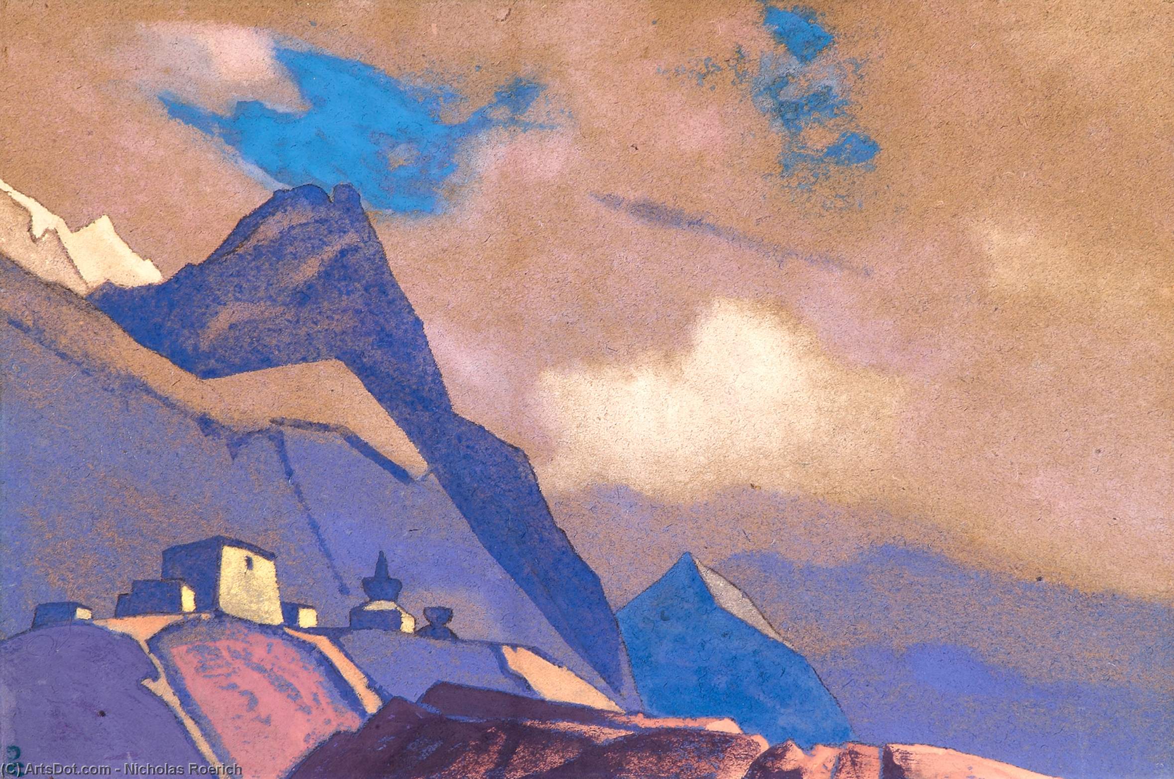 Wikioo.org - The Encyclopedia of Fine Arts - Painting, Artwork by Nicholas Roerich - Tibet. At Brahmaputra.