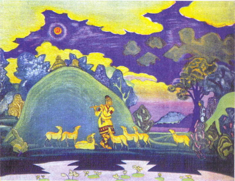 Wikioo.org – La Enciclopedia de las Bellas Artes - Pintura, Obras de arte de Nicholas Roerich - Krishna-Lel