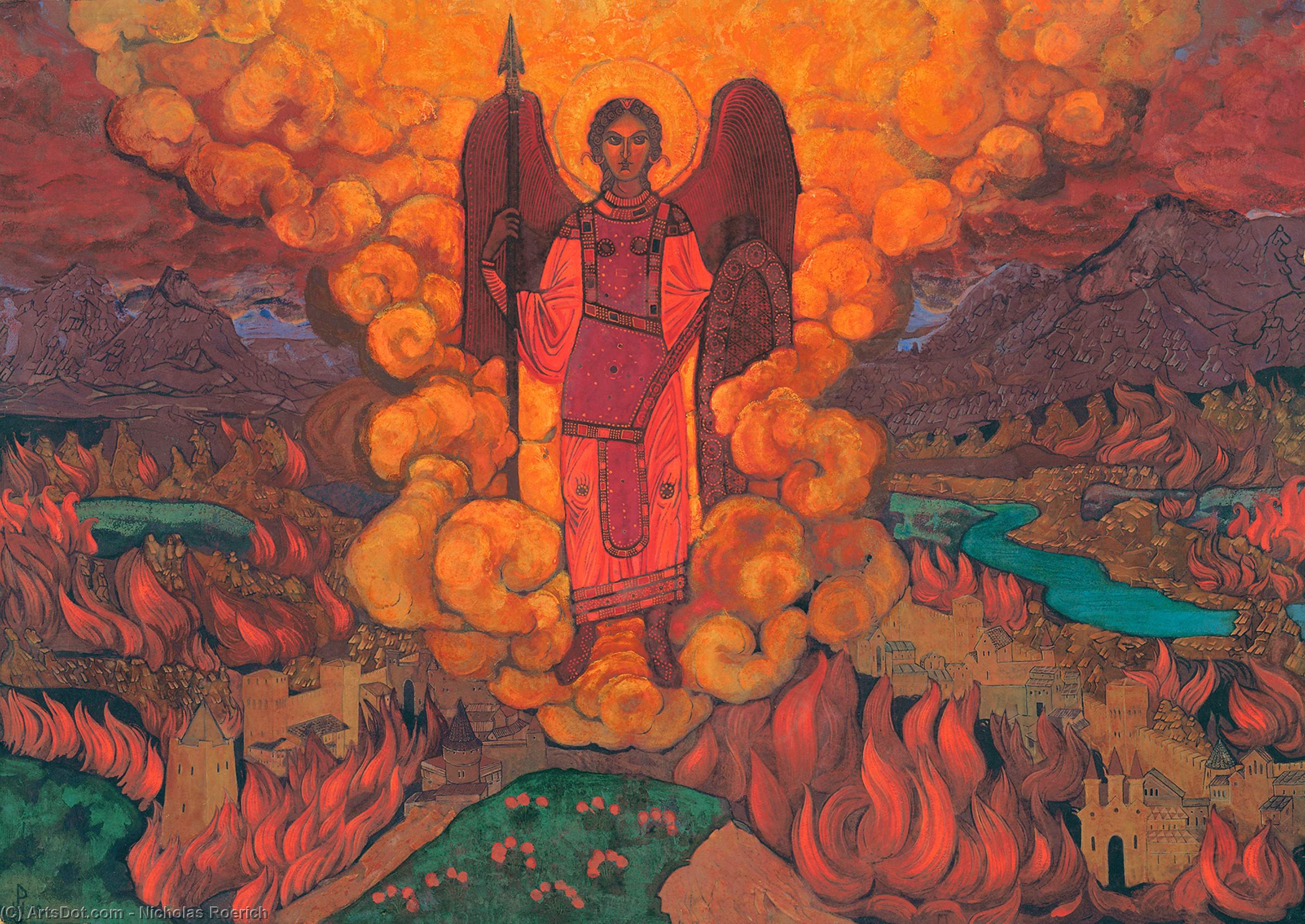 Wikioo.org - The Encyclopedia of Fine Arts - Painting, Artwork by Nicholas Roerich - The Last Angel