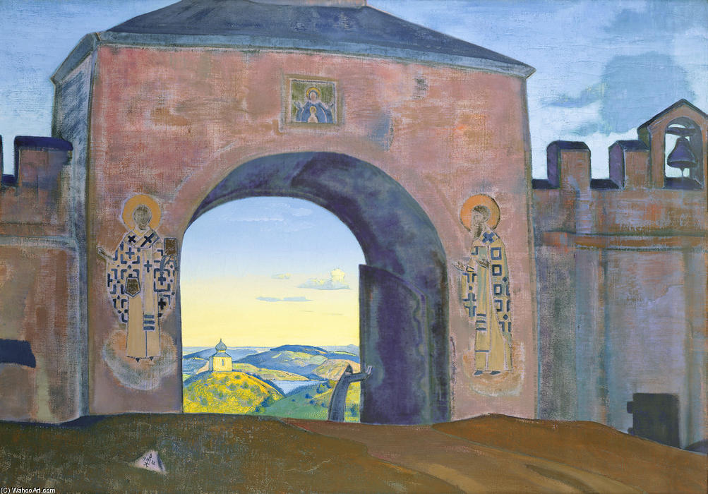 WikiOO.org - Encyclopedia of Fine Arts - Lukisan, Artwork Nicholas Roerich - And we are opening the gates