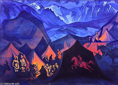 Wikioo.org - The Encyclopedia of Fine Arts - Painting, Artwork by Nicholas Roerich - Whispers of Desert (Story about New Era)
